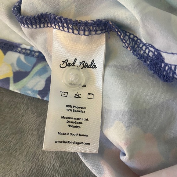 Bad Birdie Mens L Lei'd Polo Shirt Floral Aloha Golf Performance UPF 50 NWT - Picture 11 of 11